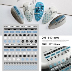 DH517-Blue   10pcs/lot Chanel Nail Stickers