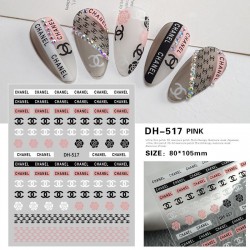 DH517-Pink   10pcs/lot Chanel Nail Stickers