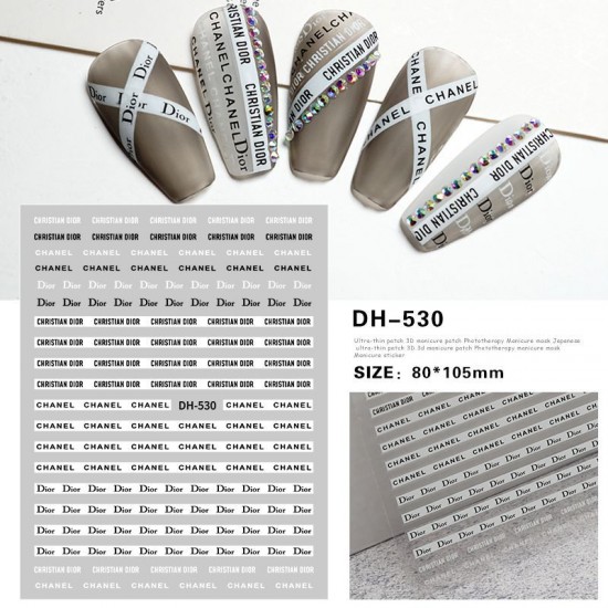 DH530  10pcs/lot Dior Nail Stickers