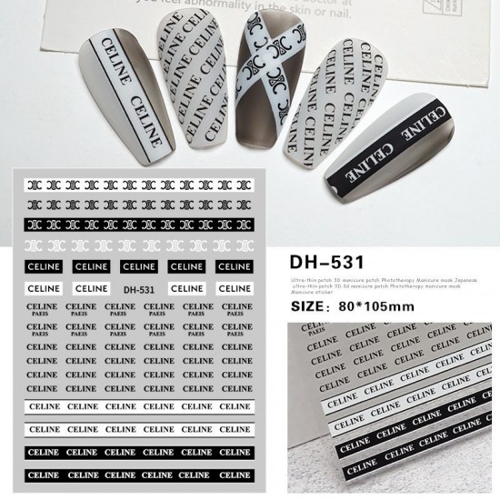 DH531   10pcs/lot Celine Nail Stickers