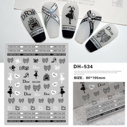 DH534  10pcs/lot Dior Nail Stickers