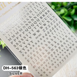 DH563-Silver   10Sheets/lot  English alphabet  Nail Art