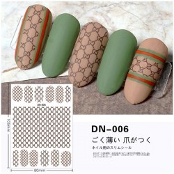 DN006   10pcs/lot Gucci Nail Stickers