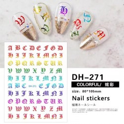 DH271-Colorful   10pcs/lot  Gothic Lettering  Nail Art