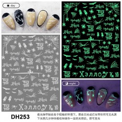 DH253  10Sheets/lot  Halloween Glow-in-the-Dark Nail Art Stickers