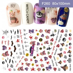 F260  10Sheets/lot  Halloween Nail Art Stickers