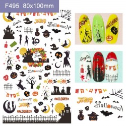 F495  10Sheets/lot  Halloween Nail Art Stickers