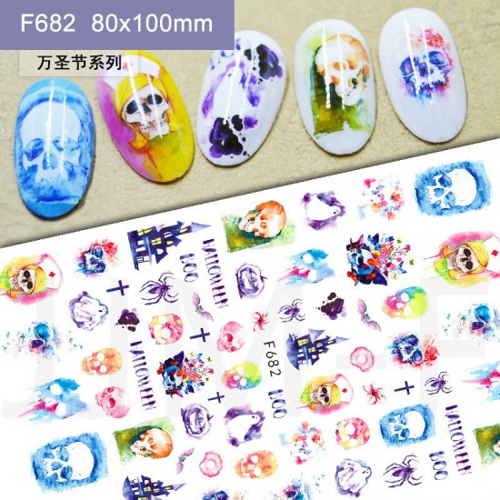 F682  10Sheets/lot  Halloween Nail Art Stickers