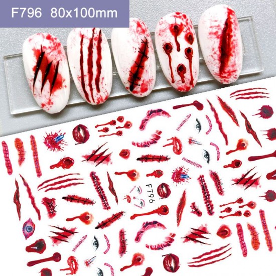 F796  10Sheets/lot  Halloween Nail Art Stickers