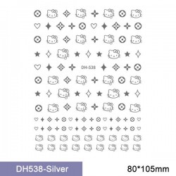 DH538-Silver   10pcs/lot LV/Hello Kitty Nail Art