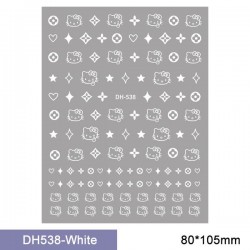 DH538-White   10pcs/lot LV/Hello Kitty Nail Art