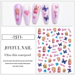 JO1511   10sheets/lot Barbie Nail Stickers