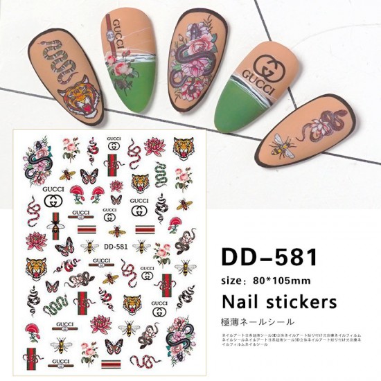 DD581   10pcs/lot Gucci Nail Art