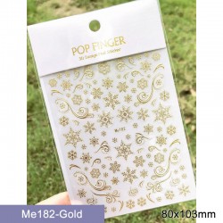 Me182-Gold  10pcs/lot Christmas Nail Stickers