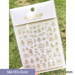 Me183-Gold  10pcs/lot Christmas Nail Stickers