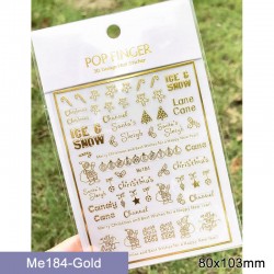 Me184-Gold  10pcs/lot Christmas Nail Stickers