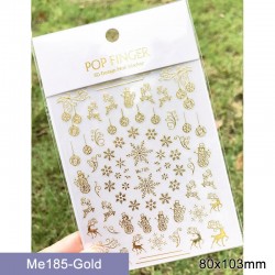 Me185-Gold  10pcs/lot Christmas Nail Stickers