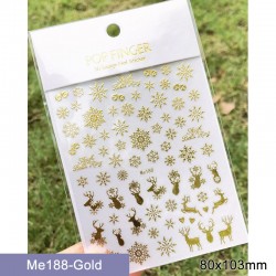 Me188-Gold  10pcs/lot Christmas Nail Stickers