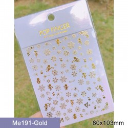 Me191-Gold  10pcs/lot Christmas Nail Stickers