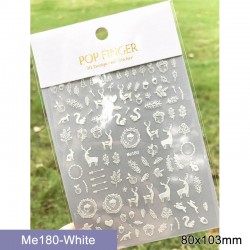 Me180-White  10pcs/lot Christmas Nail Stickers