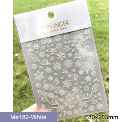 Me182-White  10pcs/lot Christmas Nail Stickers