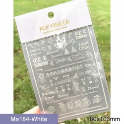 Me184-White  10pcs/lot Christmas Nail Stickers