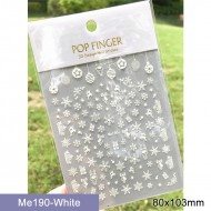 Me190-White  10pcs/lot Christmas Nail Stickers