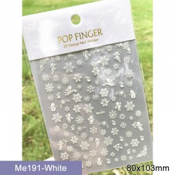 Me191-White  10pcs/lot Christmas Nail Stickers