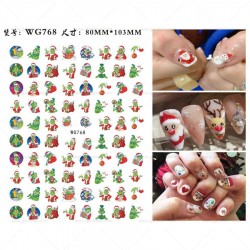 WG768  10pcs/lot Christmas Nail Stickers