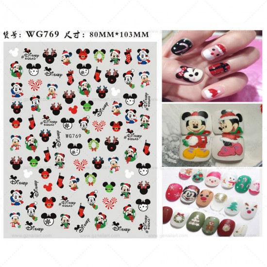 WG769  10pcs/lot Christmas Nail Stickers