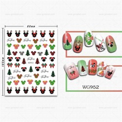 WG952  10pcs/lot Christmas Nail Stickers