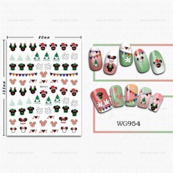 WG954  10pcs/lot Christmas Nail Stickers