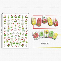 WG957  10pcs/lot Christmas Nail Stickers