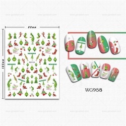 WG958  10pcs/lot Christmas Nail Stickers