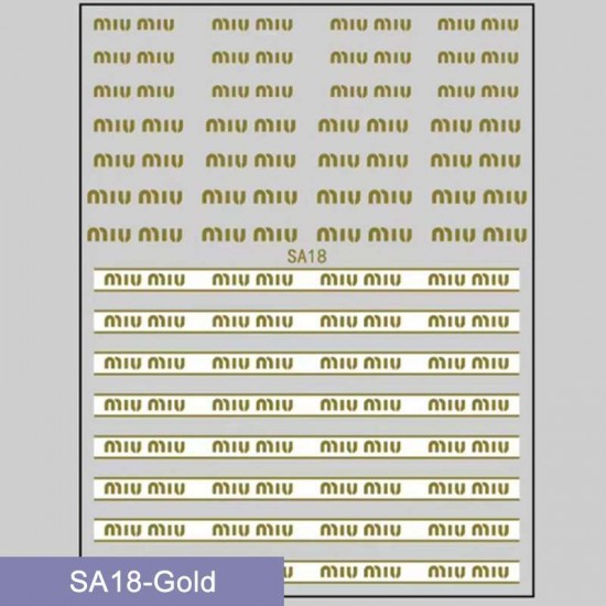 SA18-Gold  10pcs/lot MIU Nail Art