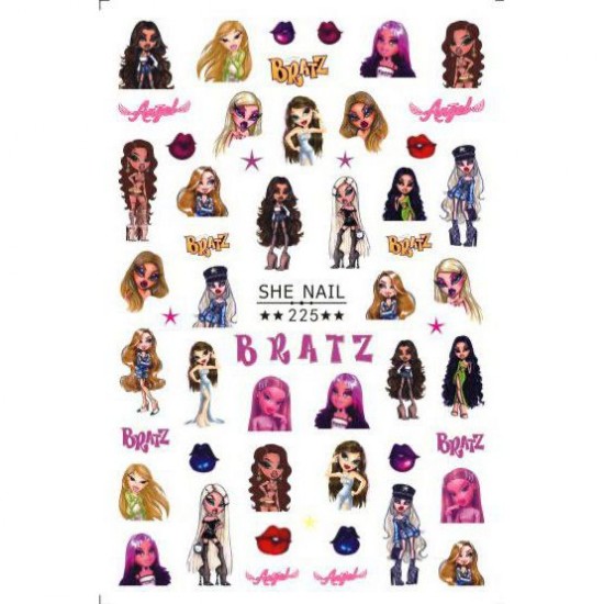 SHE225   10sheets/lot Bratz Nail Stickers