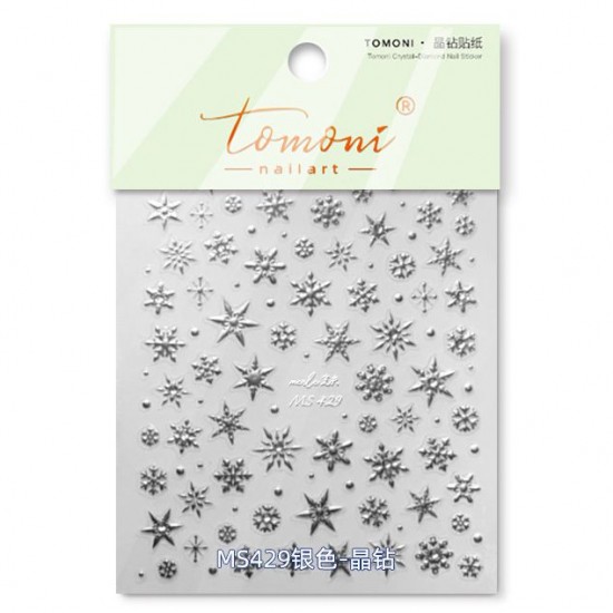 MS429-Silver  10pcs/lot Christmas Nail Stickers