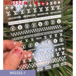 WG332-1  10 sheets/lot LV Nail Stickers