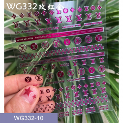 WG332-10  10 sheets/lot LV Nail Stickers