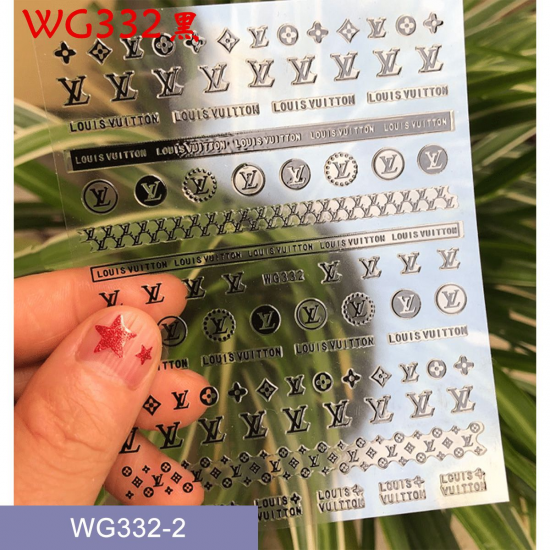 WG332-2  10 sheets/lot LV Nail Stickers