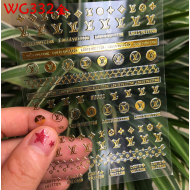 WG332-3  10 sheets/lot LV Nail Stickers