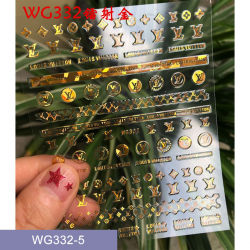 WG332-5  10 sheets/lot LV Nail Stickers