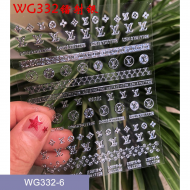 WG332-6  10 sheets/lot LV Nail Stickers