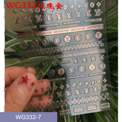 WG332-7  10 sheets/lot LV Nail Stickers