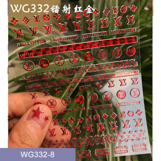 WG332-8  10 sheets/lot LV Nail Stickers