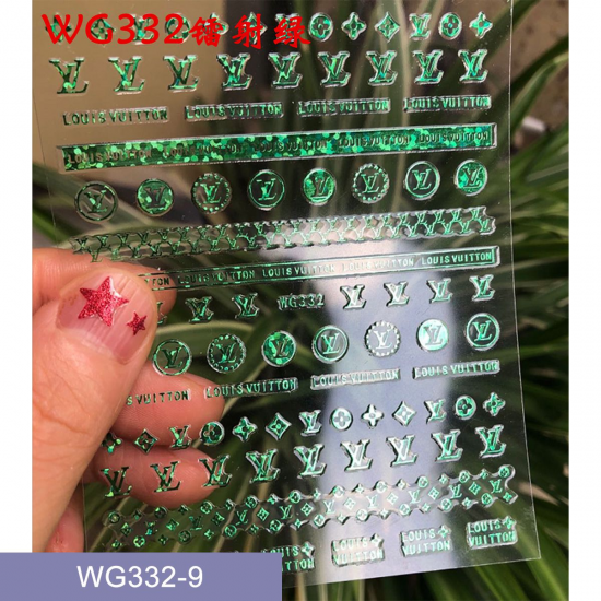 WG332-9  10 sheets/lot LV Nail Stickers