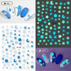 DH243  10Sheets/lot  Christmas Glow-in-the-Dark Nail Art Stickers