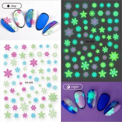 DH249  10Sheets/lot  Christmas Glow-in-the-Dark Nail Art Stickers