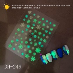 DH249  10Sheets/lot  Christmas Glow-in-the-Dark Nail Art Stickers