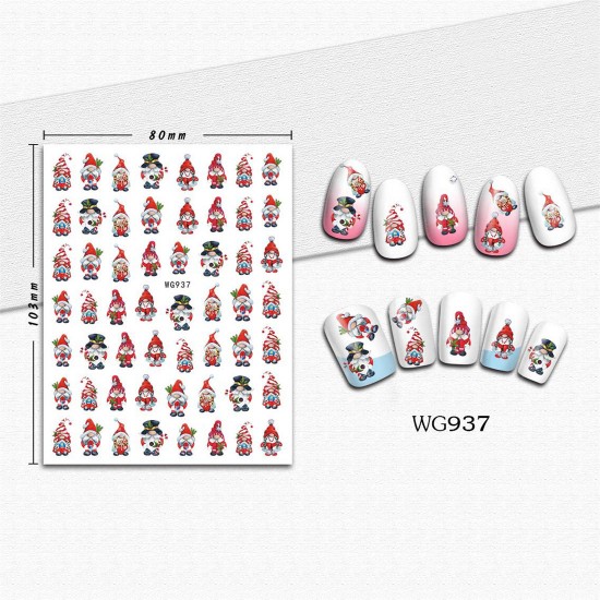 WG937  10pcs/lot Christmas Nail Stickers